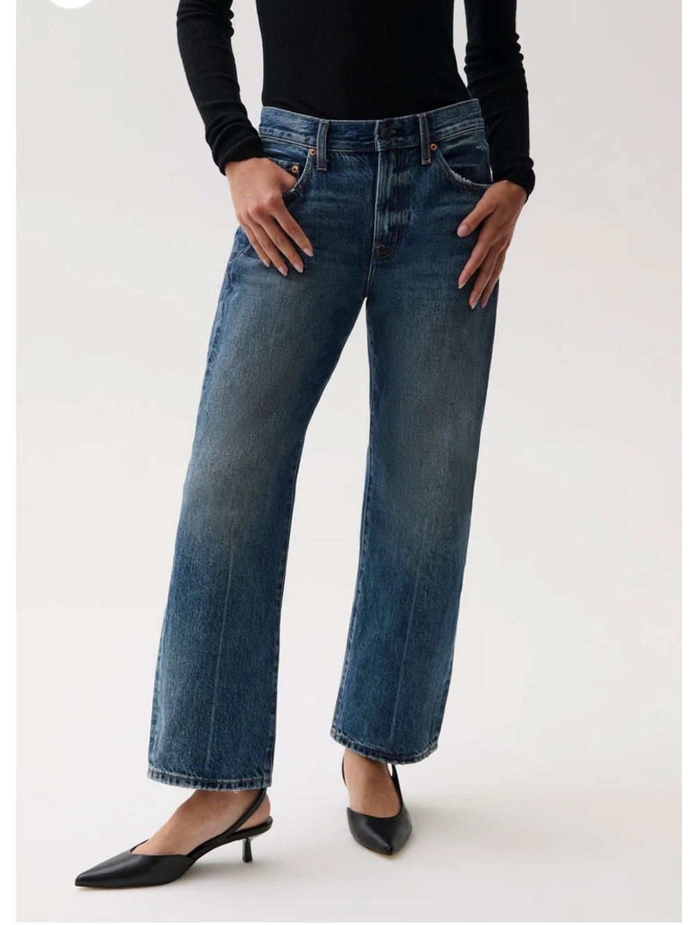 Pistola Lexi Mid Rise Bowed Straight Leg Jean